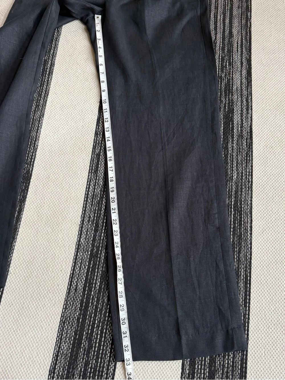 Banana Republic Women's Linen Black Wide-Leg Dress Trousers Size 10L